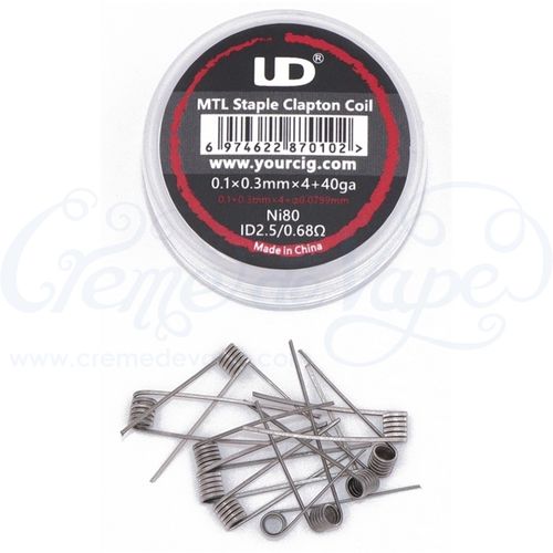 Speciality pre-built coils - 10pk - Ni80 MTL staple clapton 0.68Ω