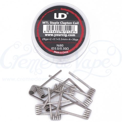 Speciality pre-built coils - 10pk - Ni80 MTL staple clapton 0.30Ω