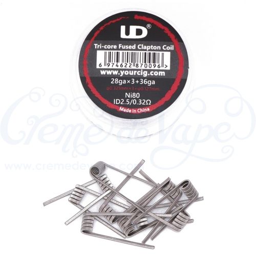 Speciality pre-built coils - 10pk - Ni80 Tricore fused clapton 0.32Ω
