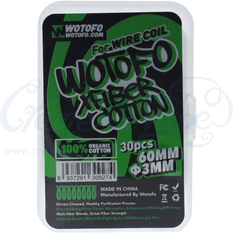 Wotofo XFIBER Agleted cotton wick 3mm - 30pk - Creme de Vape