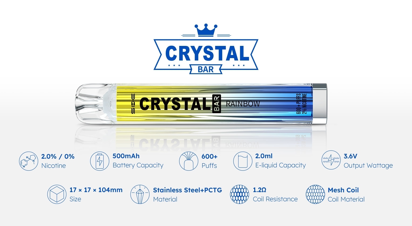 how much is elf bar vape SKE Crystal BAR Prefilled Vape Kit main image 0