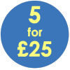 5 for £25
