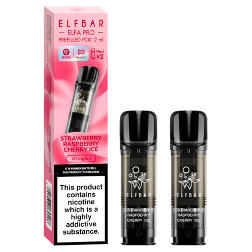 Strawberry Raspberry Cherry Ice Elf Bar ELFA Pro Pods - 2pk