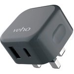 Veho Dual Port 20W USB Fast Charge UK Plug