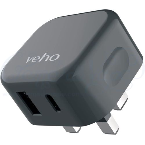 Veho Dual Port 20W USB Fast Charge UK Plug