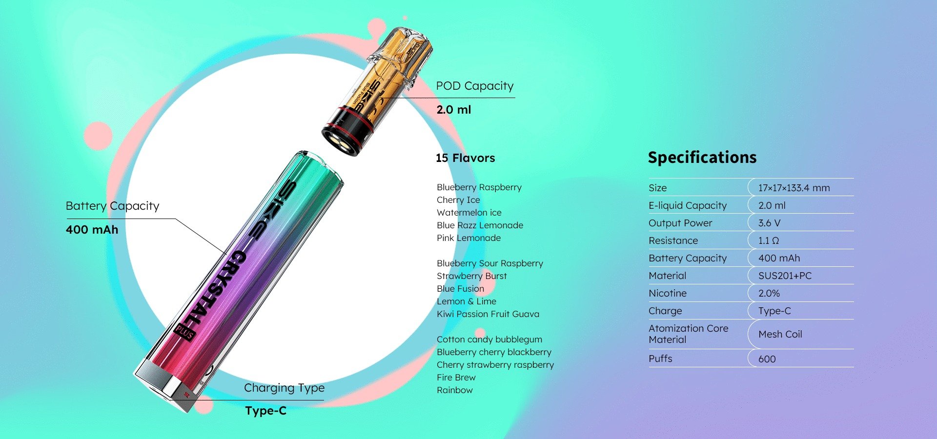 elfbar elfa master akku SKE Crystal 4in1 Prefilled Pod Kit