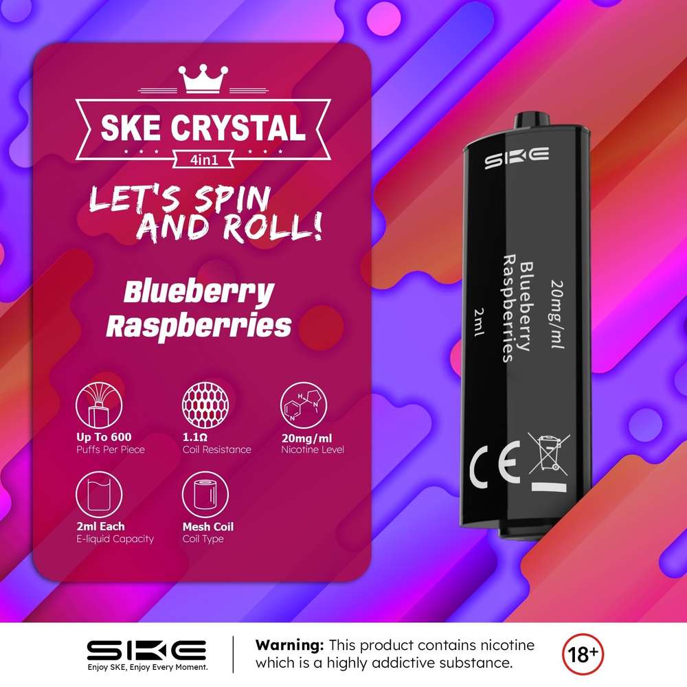 pink crystal vape SKE Crystal 2400 4-in-1 Rose Edition Mixed Flavour Prefilled Pod main image 1