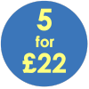 5 for £22