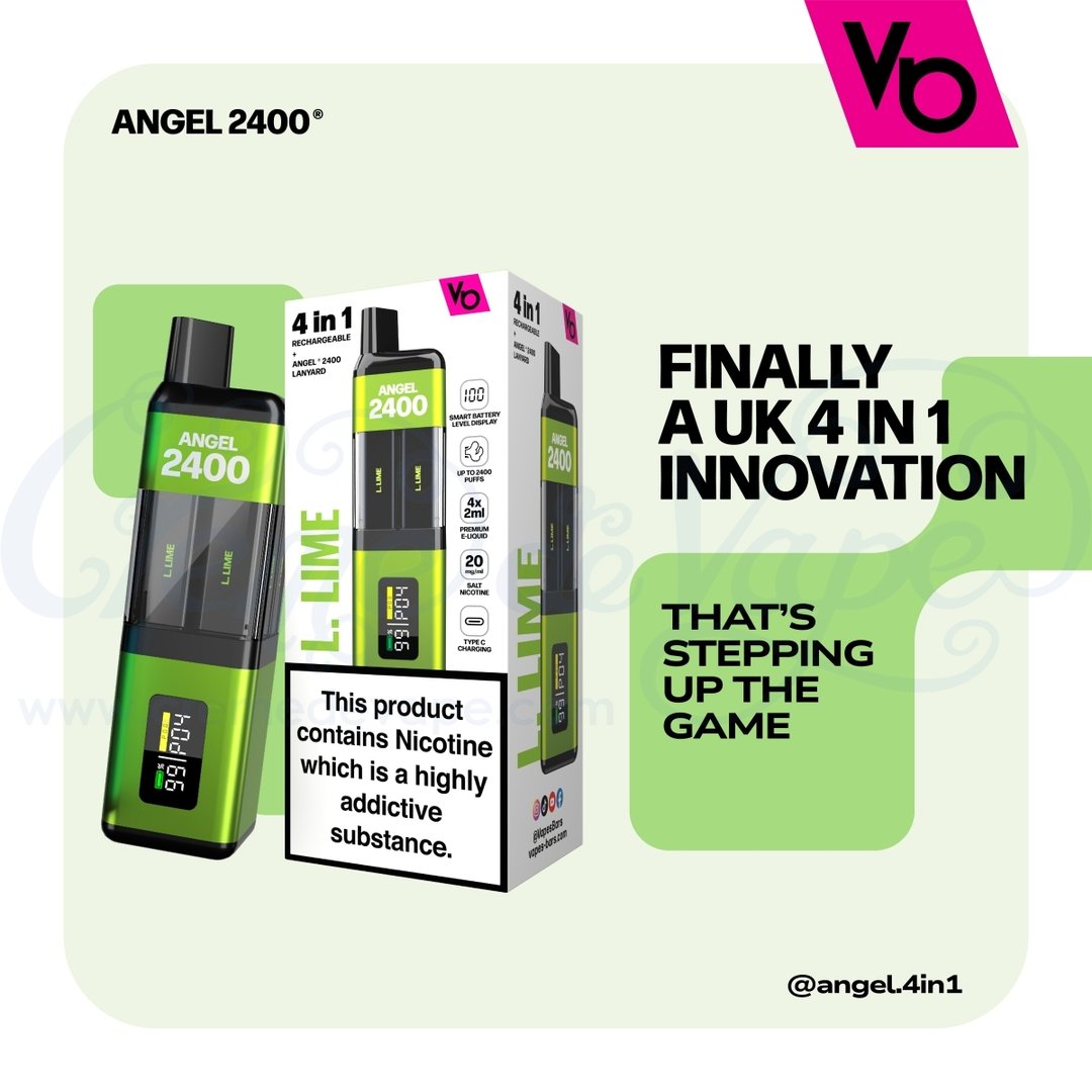Vapes Bars Angel 2400 4in1 Big Puff Pre-filled Pod Kit - Creme de Vape