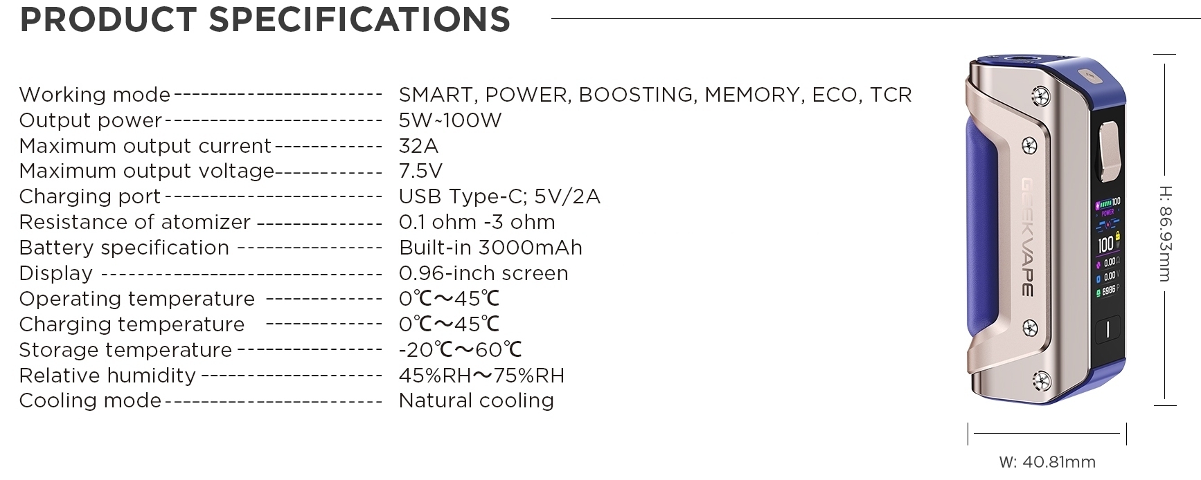 Geek Vape Aegis Solo III 3000mAh Device