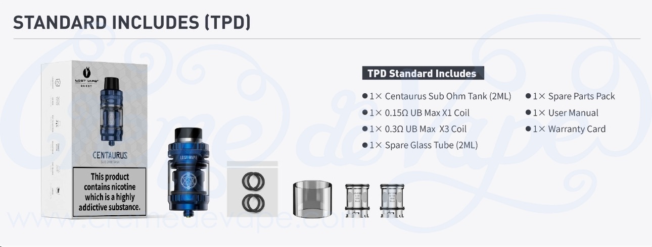 Lost Vape Centaurus Sub-ohm Tank - Creme de Vape