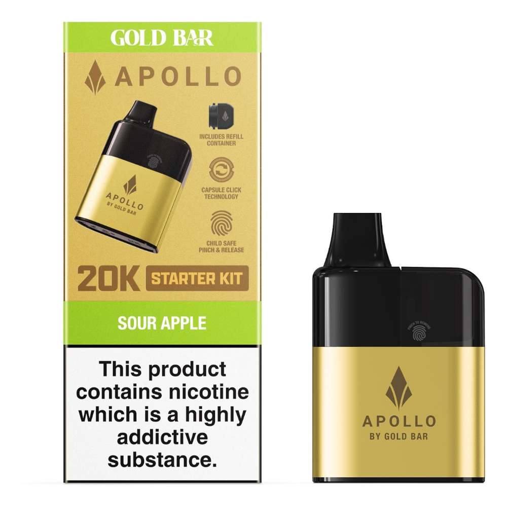 air riser vape Gold Bar Apollo Big Puff Pre-filled Pod Kit