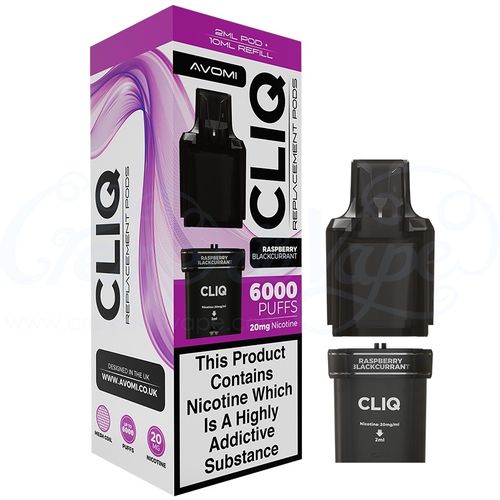 Raspberry Blackcurrant Avomi CLIQ 6000 Refill Pack