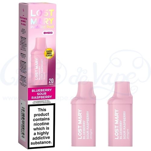Blueberry Sour Raspberry Lost Mary BM600 Pre-filled Pods - 2pk