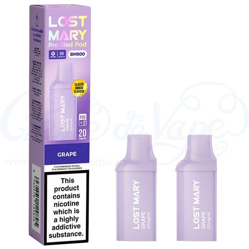 Grape Lost Mary BM600 Pre-filled Pods - 2pk