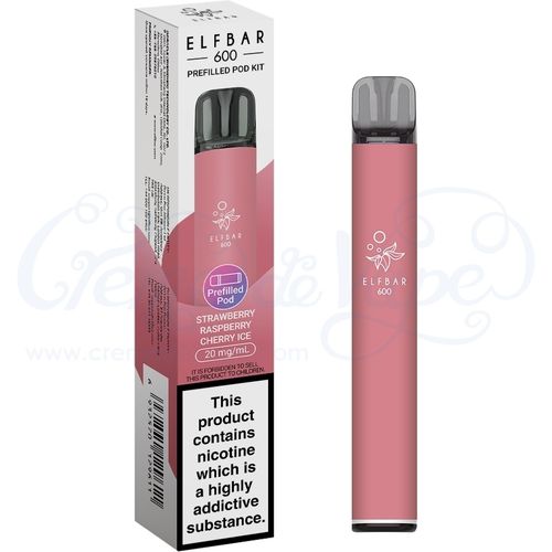 Strawberry Raspberry Cherry Ice Elf Bar 600 Pre-filled Pod Kit