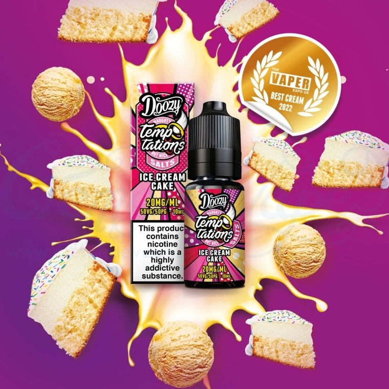 Ice Cream Cake Nic Salts e-liquid by Doozy Temptations - Creme de Vape