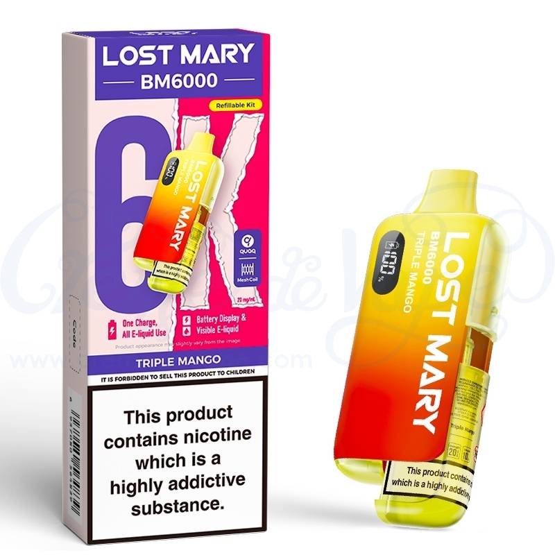 Lost Mary BM6000 Big Puff Pre-filled Pod Kit - Creme de Vape Lost Mary BM6000 Big Puff Pre-filled Pod Kit - Creme de Vape