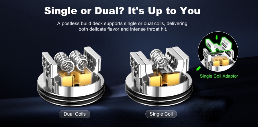 Hellvape Dead Rabbit 4 RDA is Single and dual coil capable Hellvape Dead Rabbit 4 RDA is Single and dual coil capable