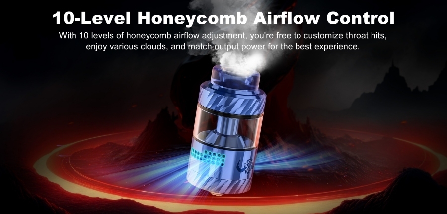 Hellvape Hellbeast RTA - 10-level honeycomb airflow control Hellvape Hellbeast RTA - 10-level honeycomb airflow control
