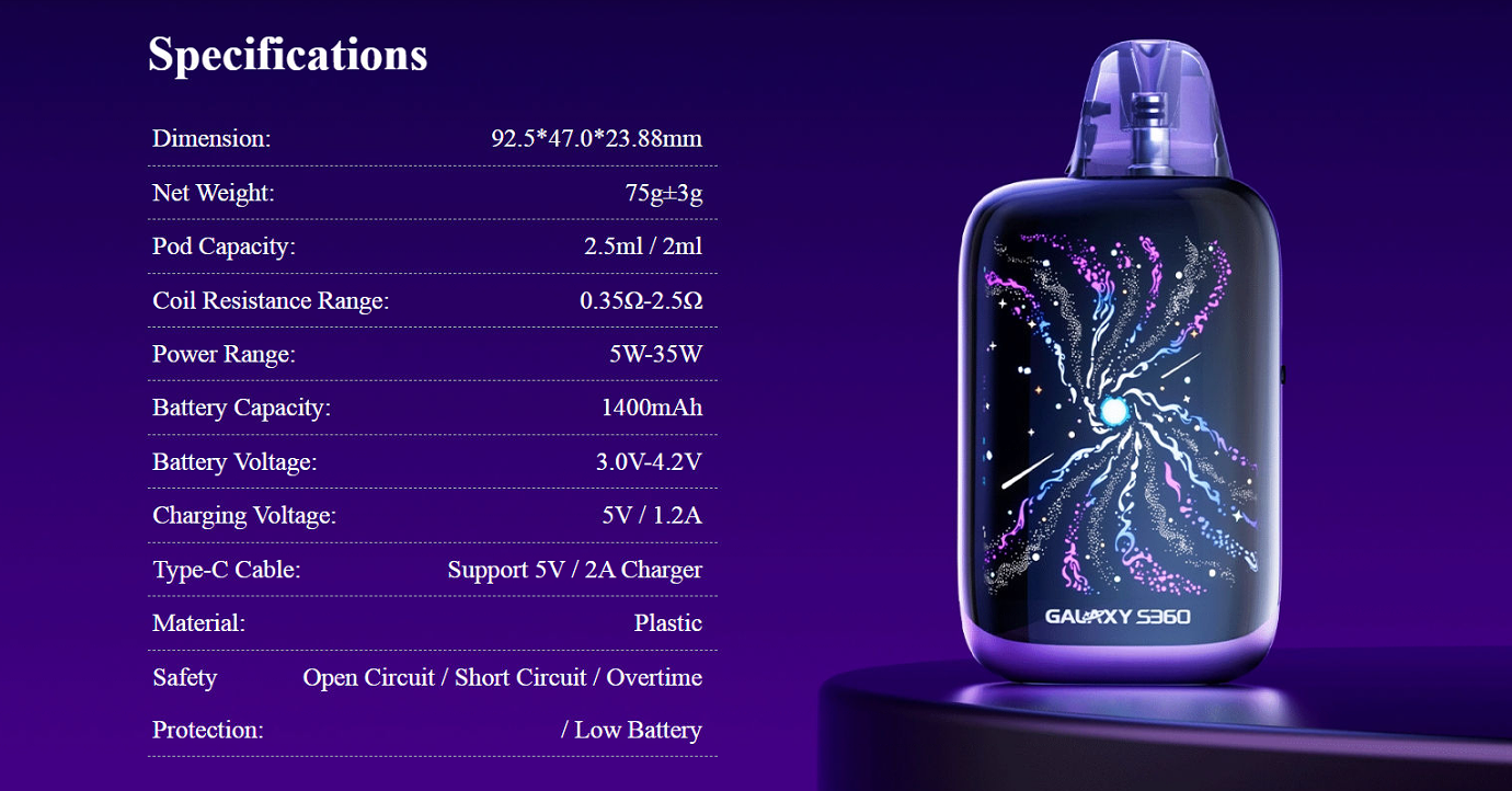 Lost Vape Galaxy S360 Pod Vape Kit picture 12