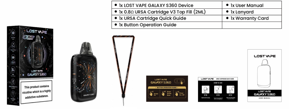 Lost Vape Galaxy S360 Pod Vape Kit picture 13 Lost Vape Galaxy S360 Pod Vape Kit picture 13